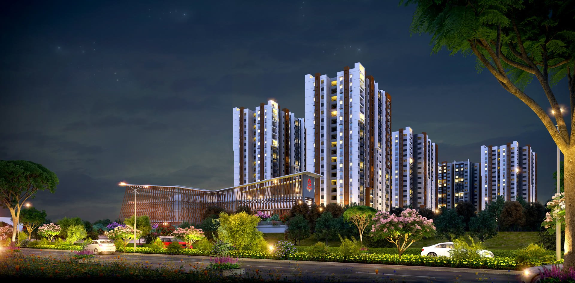 Pavani Mirabilia at Night - Premium Apartments in Whitefield, East Bangalore