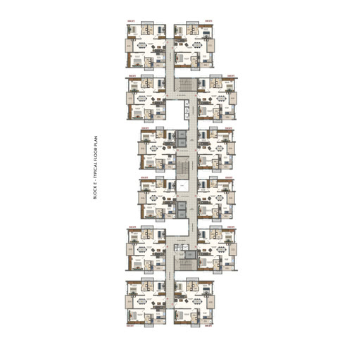 Pavani Mirabilia Floor Plan Block E - 3 BHK 1335-1585 Sqft Apartments in Whitefield